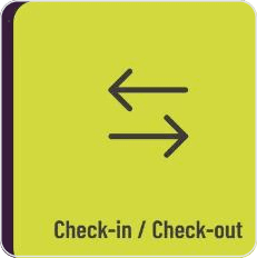 Check-in / Check-out tile in the GASTiNFO.EU digital guest directory