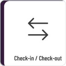 Check-in / Check-out tile in the GASTiNFO.EU digital guest directory